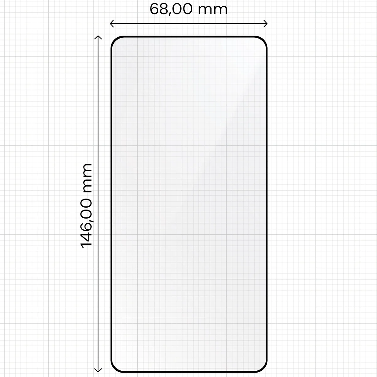 Wymiary szkła na miarce dla Samsung Galaxy S26